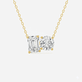 thumbnail image 1 of Aone Jewelry 14K Gold 2.00 Carat Lab Grown Diamond Toi Et Moi Pendant Necklace for Women | EF VS1 Clarity | With Gold Cable Chain, 1 of 5