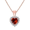 thumbnail image 1 of Aone Jewelry Engagement Necklace for Women 0.8 Ct Heart Shape Gemstone and Diamond Women's Pendant Prong-Setting 10K Rose Gold With 18'' Box Chain, 1 of 6