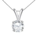 thumbnail image 1 of AoneJewelry 0.25 CT Round White Diamond Solitaire Pendant in 14K White Gold, 1 of 4