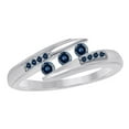 thumbnail image 1 of AoneJewelry 0.25 Carat Blue Diamond Channel Set Wedding Band In 10K Solid Rose, White & Yellow Gold, 1 of 5