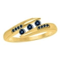 thumbnail image 1 of AoneJewelry 0.25 Carat Blue Diamond Channel Set Wedding Band In 10K Solid Rose, White & Yellow Gold, 1 of 5