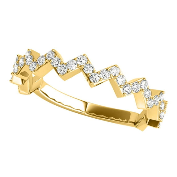 AoneJewelry 0.30 Ct. Diamond Faceted Wedding Band In 10K Solid White, Yellow & Rose Gold