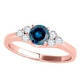 thumbnail image 1 of AoneJewelry 0.75 Carat Blue & White Diamond Seven Stone Engagement Ring In 10K Rose Gold, 1 of 5