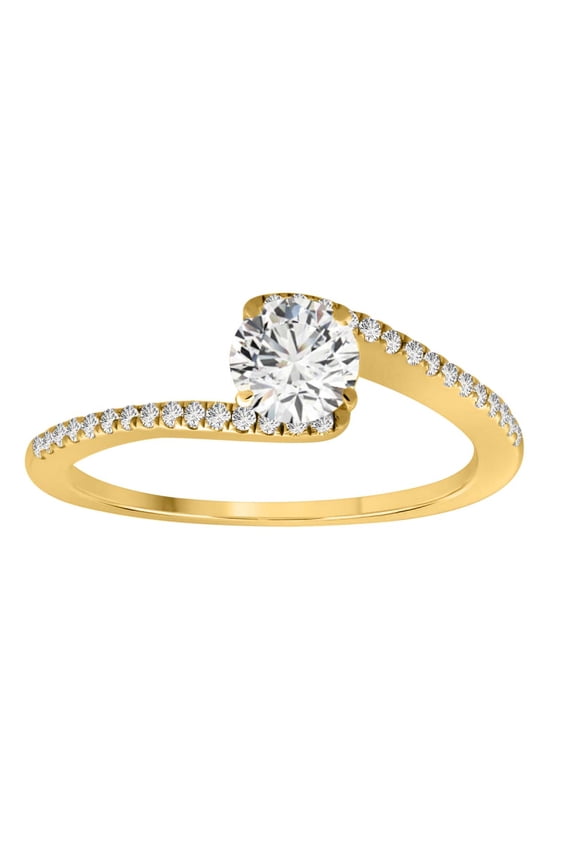 0.75 Carat Precious Diamond Engagement Ring In 14K Solid Yellow Gold