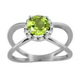 thumbnail image 1 of AoneJewelry 0.85 Carat 6MM Round Peridot and Diamond Ring In 10K Solid Rose, White & Yellow Gold, 1 of 5