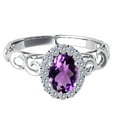 thumbnail image 1 of AoneJewelry 1.35 Carat 10K Amethyst Diamond Ring In Solid Rose, White & Yellow Gold, 1 of 4