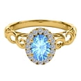 thumbnail image 1 of AoneJewelry 1.35 Carat Diamond Blue-Topaz Ring In 10K Solid Yellow, White & Rose Gold, 1 of 4