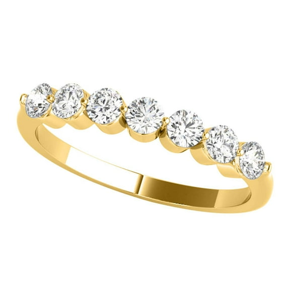 Aone Jewelry Women 1/4 Carat Diamond All-Day Comfort Wedding Band in 10K Solid Yellow Gold