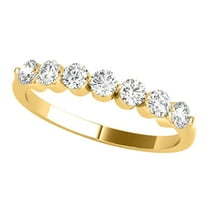 AoneJewelry 1/4 Carat Diamond All-Day Comfort Wedding Band In 10K Solid Yellow Gold