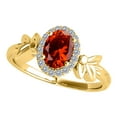 thumbnail image 1 of AoneJewelry 1.40 Carat Diamond and Garnet Ring In 10K Solid Rose, Yellow & White Gold, 1 of 5