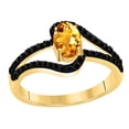 thumbnail image 1 of AoneJewelry 1.45 Ct. Citrine Gemstone & Black Diamond Ring In 10K Rose, White & Yellow Gold, 1 of 5