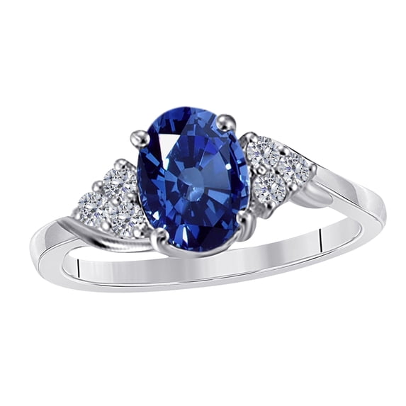 AoneJewelry 1.50 Ct. 10k Rose, White & Yellow Gold Sapphire and Diamond Ring