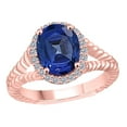 thumbnail image 1 of AoneJewelry 1.95 Carat Sapphire and Diamond Ring In 10K Solid Rose, White & Yellow Gold, 1 of 5