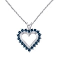 thumbnail image 1 of AoneJewelry 1 Carat Heart-Shaped Blue Diamond Pendant in 10k Rose White & Yellow Gold, 1 of 4