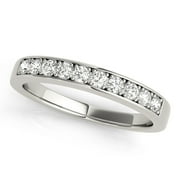 AoneJewelry 10K 0.25 Carat Solid Rose, White & Yellow Gold Wedding Diamond Band