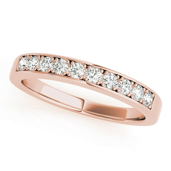 AoneJewelry 10K 0.25 Carat Solid Rose, White & Yellow Gold Wedding Diamond Band