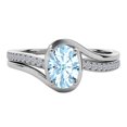 thumbnail image 1 of AoneJewelry 10K Aquamarine Diamond Ring 1.40 Carat In Solid Rose, White & Yellow Gold, 1 of 5