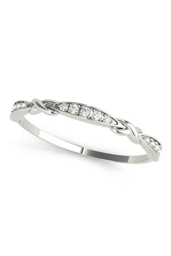 10K Round Diamond Wedding Band In Solid Rose, White & Yellow Gold