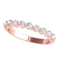 AoneJewelry 10K Solid Rose, White & Yellow Gold Diamond Seven Stone Wedding Engagement Ring 0.50 Carat