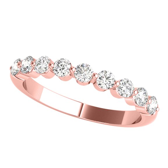 AoneJewelry 10K Solid Rose, White & Yellow Gold Diamond Seven Stone Wedding Engagement Ring 0.50 Carat