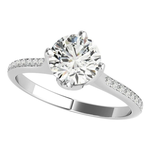 AoneJewelry 14K Gold (Rose, White, Yellow) Cathederal Style Engagement Ring with 0.75 Cttw Round Shape Natural White Diamonds Sold