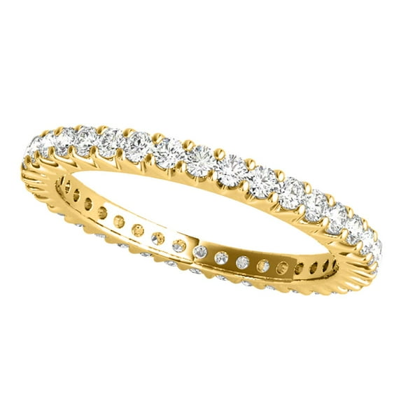 AoneJewelry 18K Diamond Eternity Wedding Band In Solid White,Yellow & Rose Gold