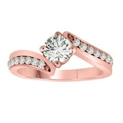 AoneJewelry 3/4 Carat Diamond Dazzler Engagement Ring In 18K Solid Rose Gold