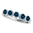 thumbnail image 1 of AoneJewelry 3/4 Ct. Blue Diamond Five Stone Wedding Band In solid 14K White Gold, 1 of 5