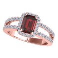 thumbnail image 1 of AoneJewelry Aone Jewelry Gemstone and Diamond Ring for Women in 10k Solid Rose Gold With 2.00 Cttw (I-J, I1-I2) Natural Garnet and Diamonds, 1 of 5