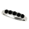 thumbnail image 1 of AoneJewelry Black Diamond Five Stone 1.00 Carat Prong Set Wedding Band In 14K White Gold, 1 of 5