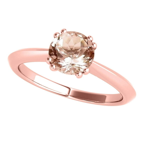 AoneJewelry Morganite 1.00 Carat Gemstone Solitaire Ring In 10K White Rose & Yellow Gold