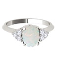thumbnail image 1 of AoneJewelry Opal Gemstone Engagement Rings for Women |10K White gold 1.53 carat Gray Color Round Cut Prong Setting Genuine Diamond, 1 of 5