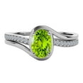 thumbnail image 1 of AoneJewelry Peridot and Diamond Ring Solid Rose, White & Yellow Gold In 10K, 1 of 5
