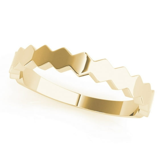 AoneJewelry Wedding Band In 10K Solid Rose, White & Yellow Gold