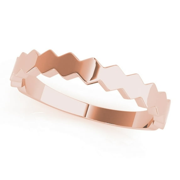 AoneJewelry Wedding Band In 10K Solid Rose, White & Yellow Gold