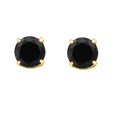 thumbnail image 1 of AoneJewelry0.25 CaratsW Round Black Diamond Solitaire Stud Earrings for Women In 14K Yellow Gold Prong-Setting, 1 of 4