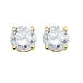 thumbnail image 1 of AoneJewelry0.25 CaratsW Round White Diamond Solitaire Stud Earrings for Women In 14K Yellow Gold Prong-Setting, 1 of 4