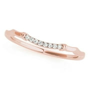 Aonejewelry 0.04 Carat Diamond Delicate Wedding Band for Women In 10K Solid Rose Gold