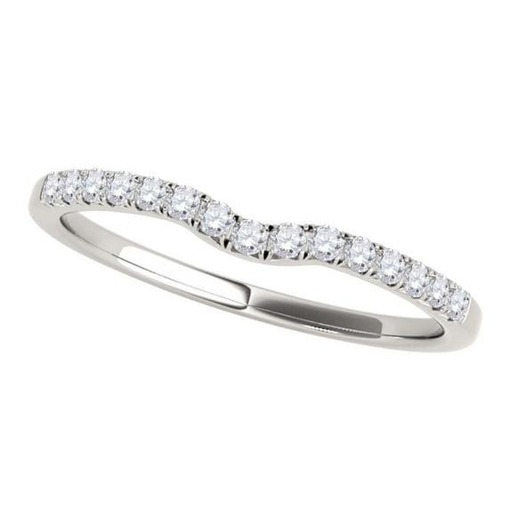 Aonejewelry 0.12 Ct. Engagement Wedding Band In 10K Solid White Gold