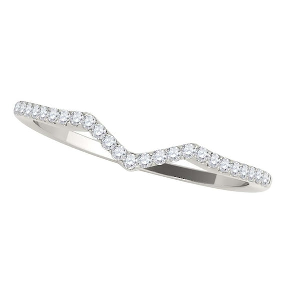 Aonejewelry 0.15 Ct. Ctw Diamond Wedding Band In 14K Solid White Gold