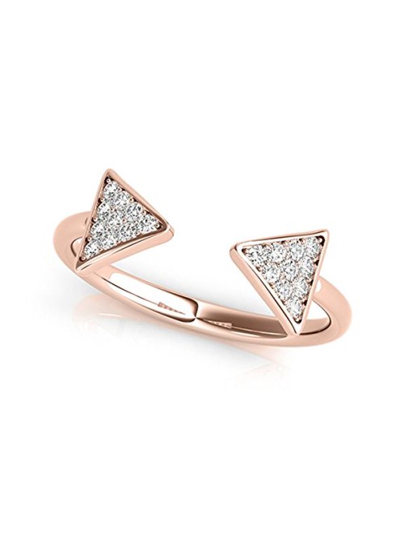 0.20 Ct. Arrow Head Diamond Fashion Ring In 10K Rose Gold