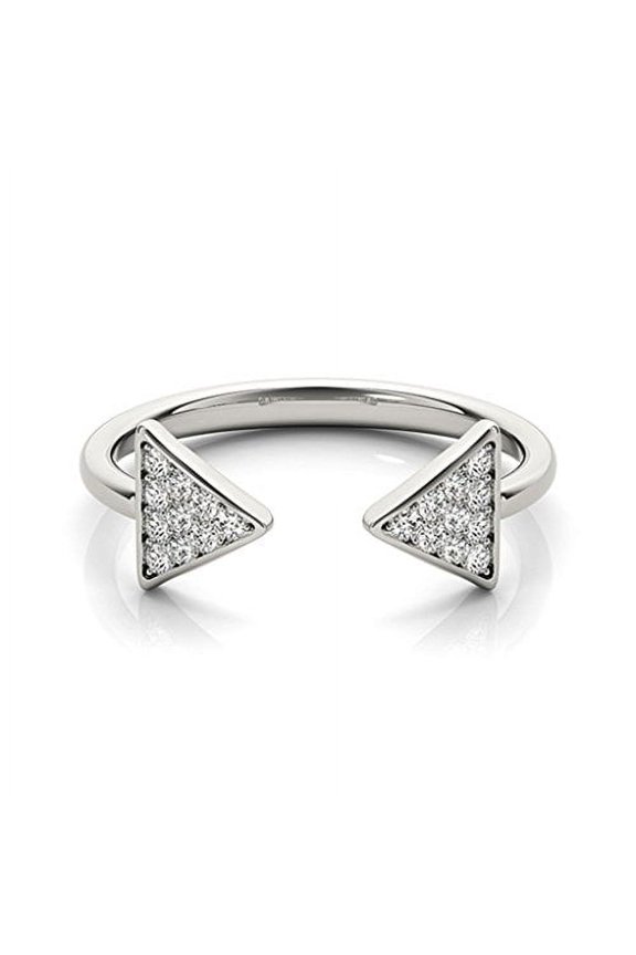 0.20 Ct. Arrow Head Diamond Fashion Ring In 10K White Gold