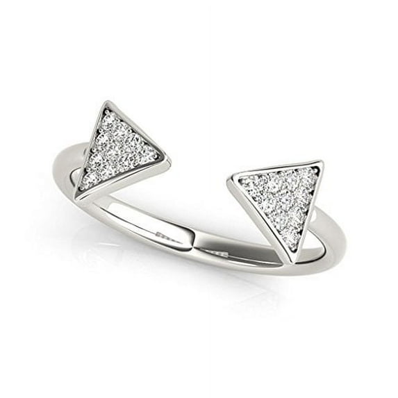 Aonejewelry 0.20 Ct. Arrow Head Diamond Fashion Ring In 10K White Gold