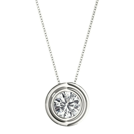 Aonejewelry 0.25 Carat Natural White Diamond Solitaire Bazel- Set Pendant Necklace For Woman Crafted In 14k Rose White and Yellow Gold With 18 Gold Plated Over 925 Sterling Silver Box Chain
