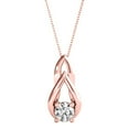 thumbnail image 1 of Aonejewelry 0.25 Carat Natural White Diamond Tear-Drop Pendant Necklace For Woman Crafted In 10k Rose White and Yellow Gold With 18 Gold Plated Over 925 Sterling Silver Box Chain, 1 of 5