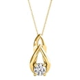 thumbnail image 1 of Aonejewelry 0.25 Carat Natural White Diamond Tear-Drop Pendant Necklace for Woman Crafted in 10k Rose White and Yellow Gold With 18 Gold Plated Over 925 Sterling Silver Box Chain, 1 of 5