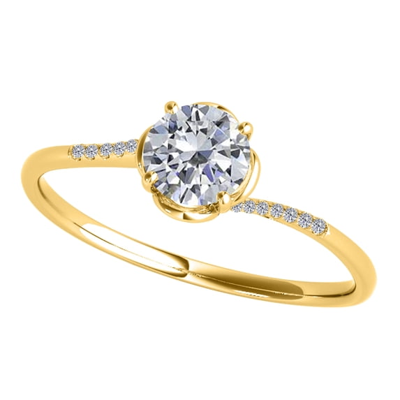Aonejewelry 0.35 Ct. Ttw Beautiful Flower Shape Diamond Wedding Engagement Ring 10K Yellow Gold