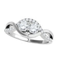 thumbnail image 1 of Aonejewelry 0.35 Ct Two-Stone Diamond Wedding Ring 14K White Gold, 1 of 4