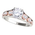 thumbnail image 1 of Aonejewelry 0.5 Carat Halo Two-Tone Diamond Engagement Ring In 14k Solid Rose & White Gold, 1 of 4