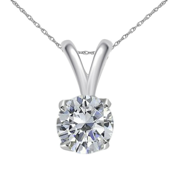 Aonejewelry 0.50 CT Round White Diamond Solitaire Pendant In 14K Gold